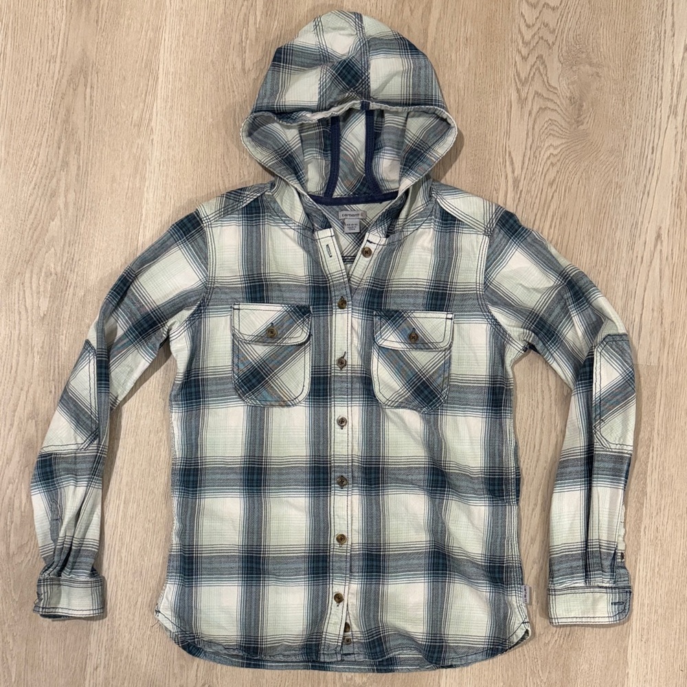 Carhartt Navy and Cream Plaid Shirt